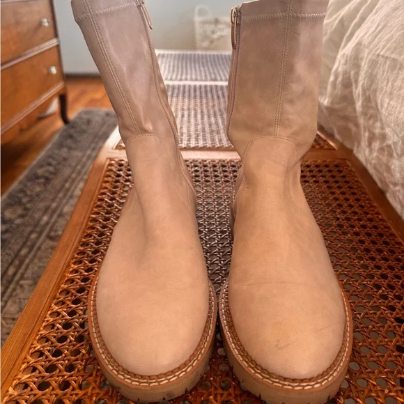 Cream leather combat boots - Picture 6 of 6